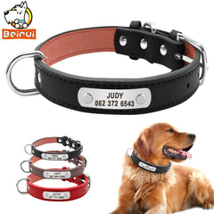 Leather Dog Collar Durable Padded Personalized Pet ID - Mrdogcollar