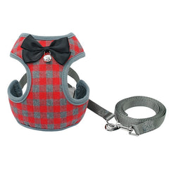 Dog Harness and Leash Set With Bowknot