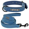 Image of Leather Dog Collar Leash Set Personalized Customized - Mrdogcollar