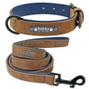 Image of Leather Dog Collar Leash Set Personalized Customized - Mrdogcollar