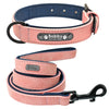 Image of Leather Dog Collar Leash Set Personalized Customized - Mrdogcollar