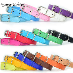 Leather Solid Colorful Pet Dog Collar - Mrdogcollar